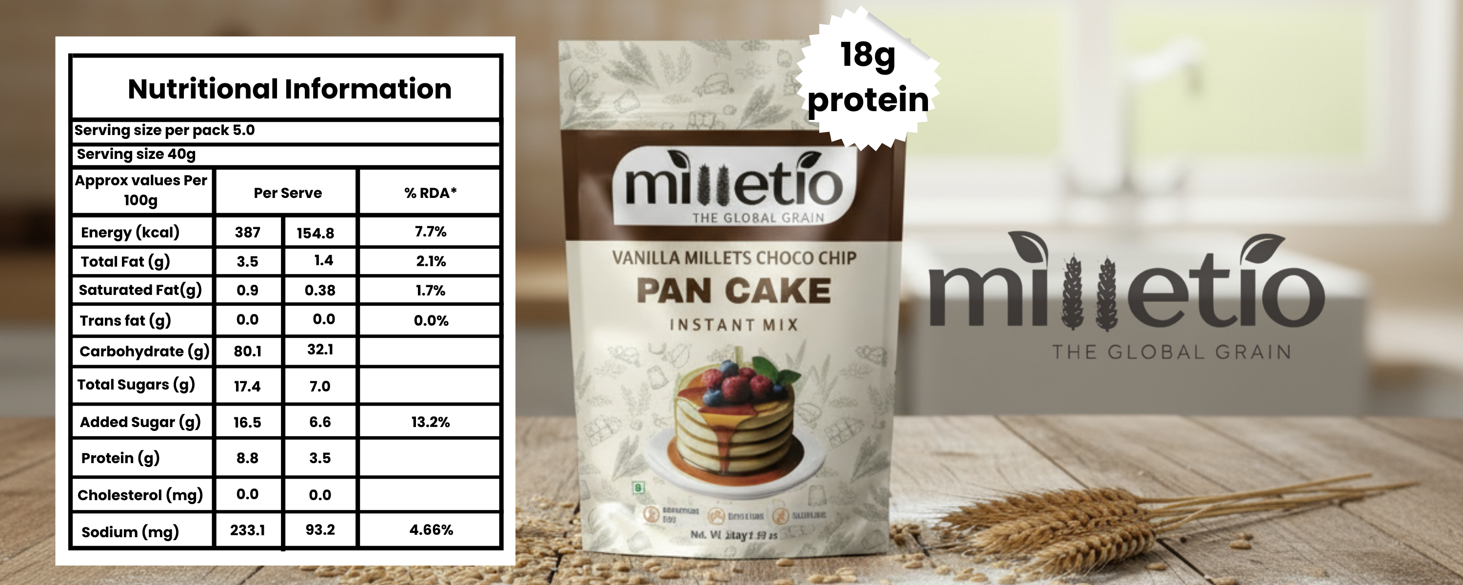 vanilla choco-chip pancake