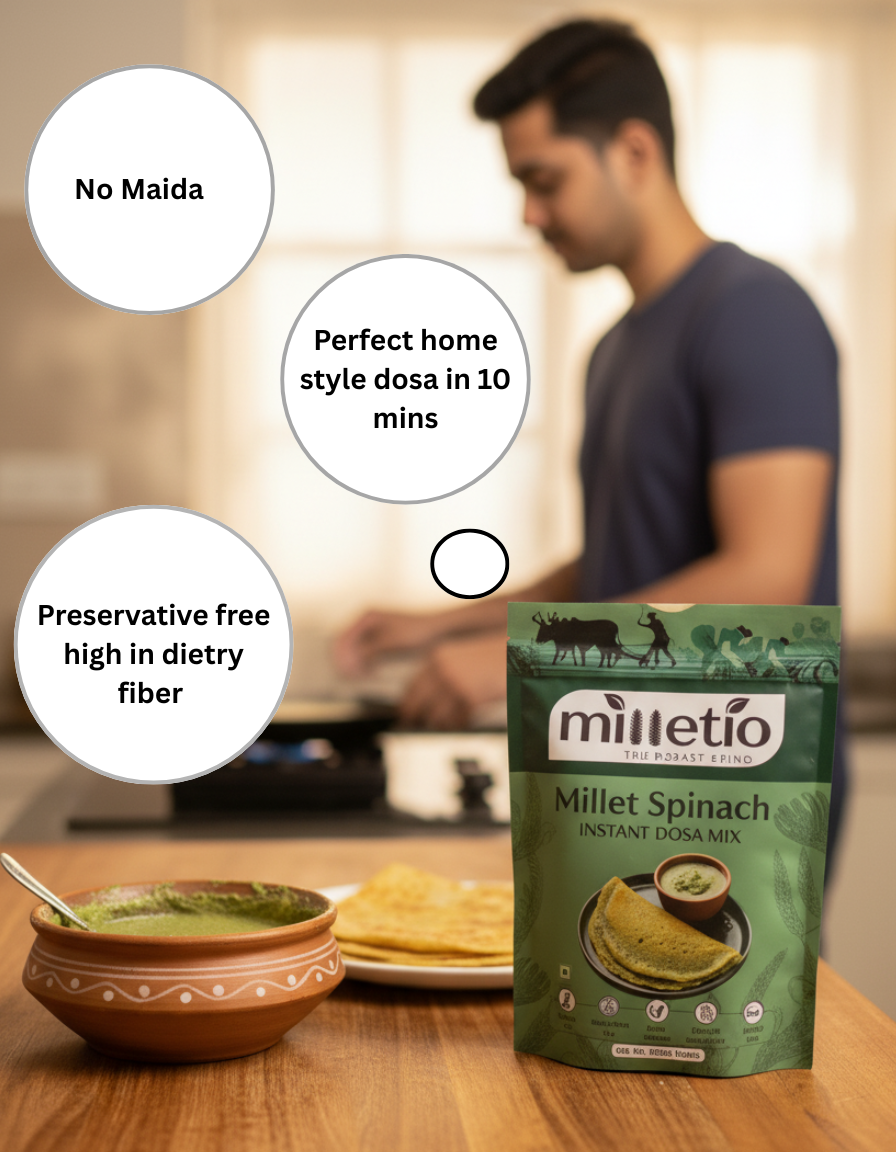 spinach millet instant dosa mix