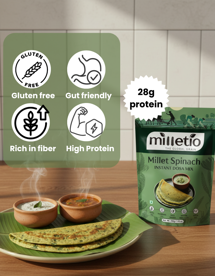 Spinach millet instant dosa mix