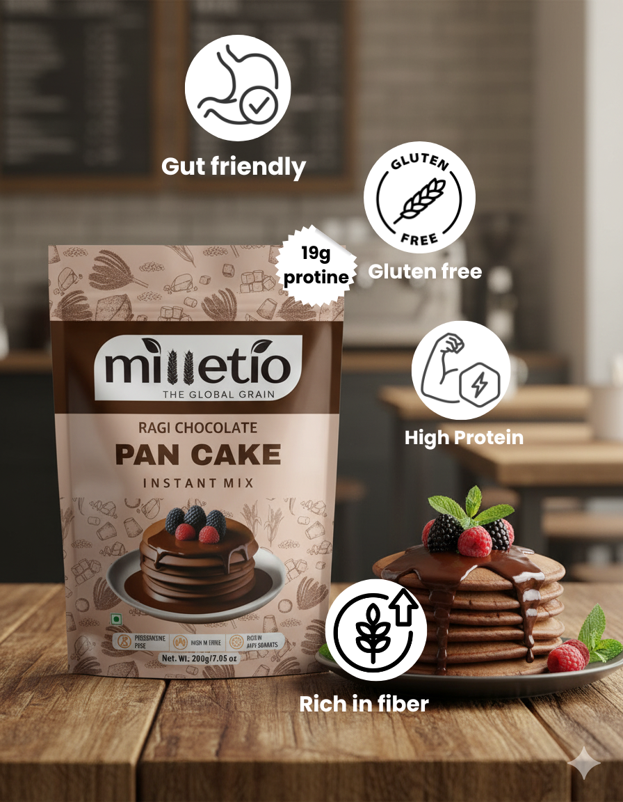 Ragi chocolate pancake