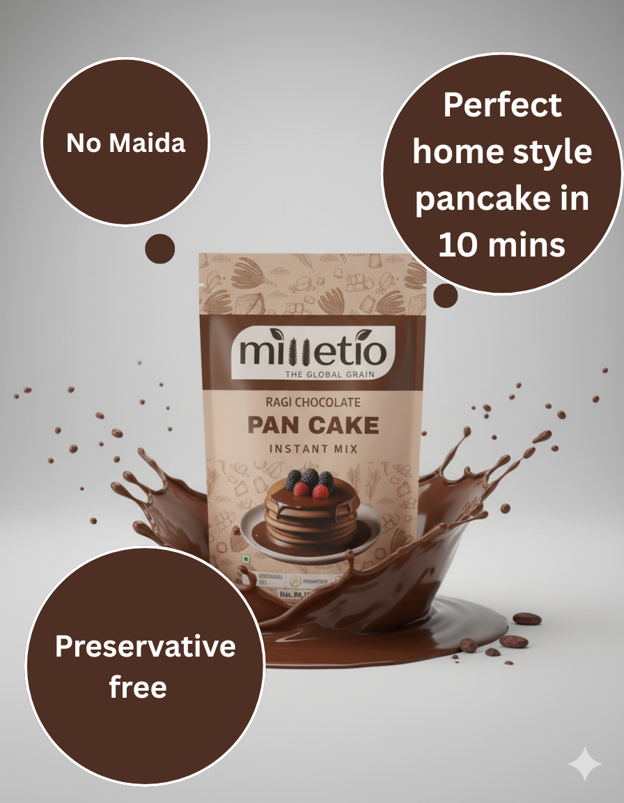Ragi chocolate pancake