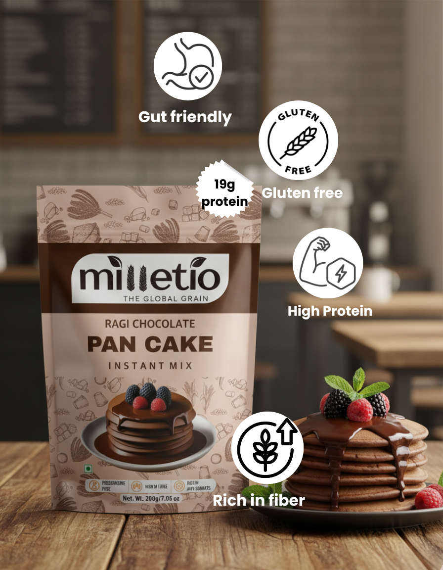 Ragi chocolate pancake