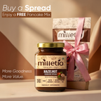 Milletio Hazelnut Coco Lush Spread 230g + FREE Vanilla Choco Chip Millet Pancake Mix | Healthy Breakfast Combo