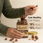 Milletio Hazelnut Coco Lush Spread 230g + FREE Vanilla Choco Chip Millet Pancake Mix | Healthy Breakfast Combo
