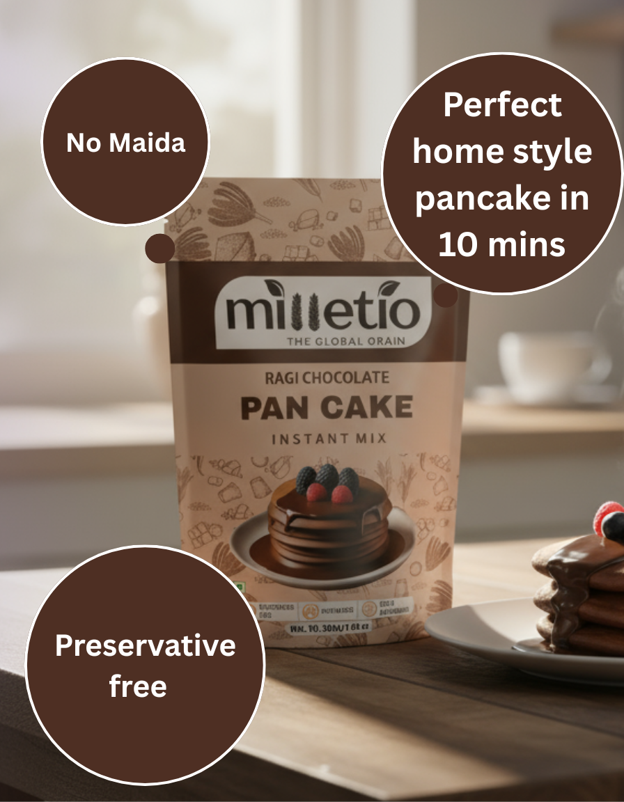 Ragi chocolate pancake