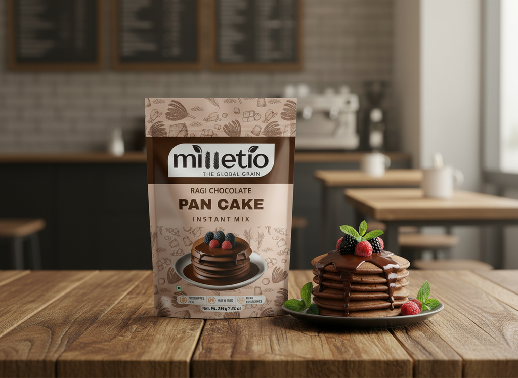 Ragi chocolate pancake