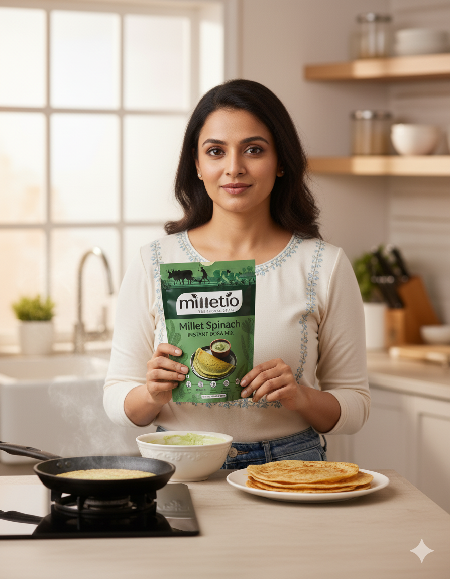 spinach millet instant dosa mix