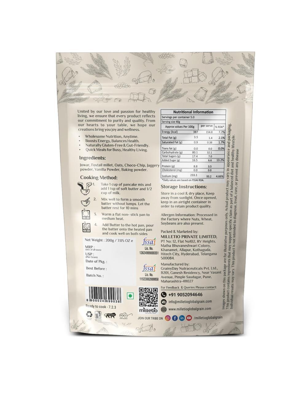 vanilla choco-chip pancake