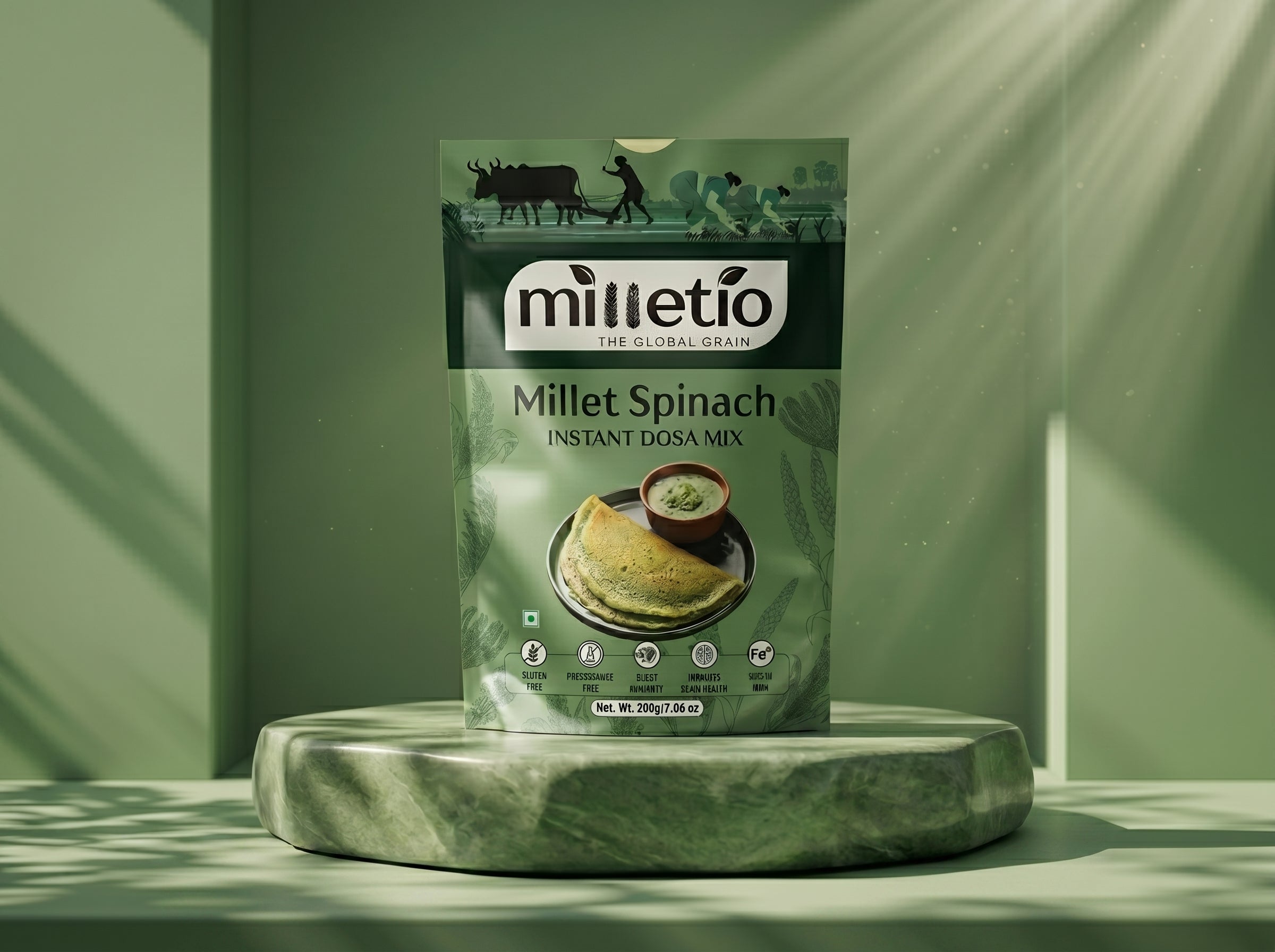 Spinach millet instant dosa mix